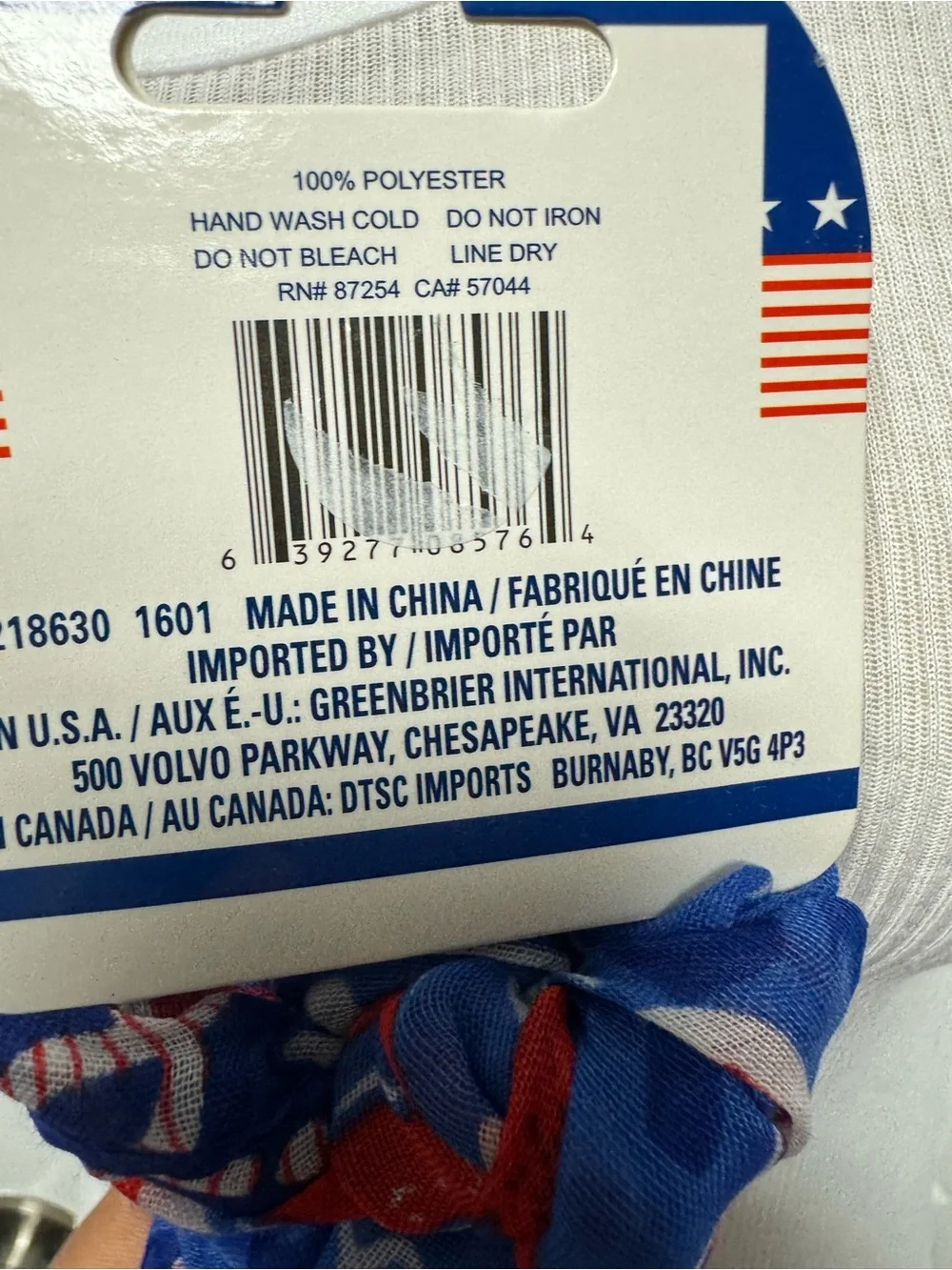 Patriotic USA Freedom America Blue Graphic Print Scarf 4th of July Fashion
